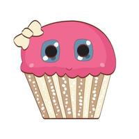 Sweet Tasty Cupcake Vector Illustration