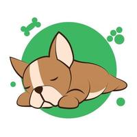 Color vector illustration cartoon on a white background of a cute French Bulldog.