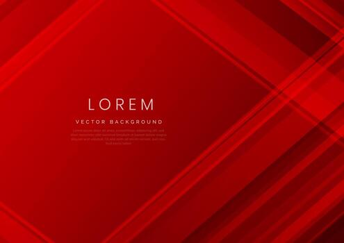 Abstract geometric diagonal overlay layer on red background. vector