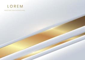 Abstract template white and gray stripes 3d with golden line concept design on white background. vector