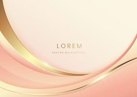 Abstract luxury background 3d overlapping with gold lines curve with copy space. Luxury style. vector