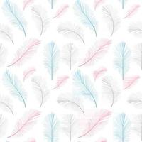 Bird Feather Hand Drawn Seamless Pattern Background Vector Illus