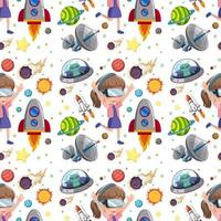 Science kids seamless background vector