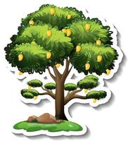 Mango tree sticker on white background vector