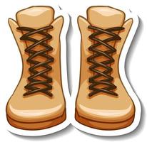 A sticker template with women's boots isolated