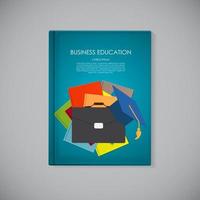 Plantilla de portada de libro con concepto de educación empresarial. tendencias y vector