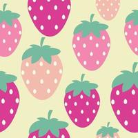 Simple Strawberry Seamless Pattern Background Vector Illustration