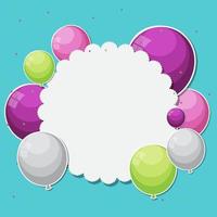 Color Glossy Balloons Background Vector Illustration