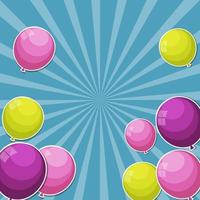 Color Glossy Balloons Background Vector Illustration