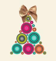 Abstract Beauty Christmas and New Year Background with Bow Ribbon. Vector Illustration