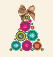 Abstract Beauty Christmas and New Year Background with Bow Ribbon. Vector Illustration