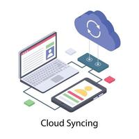 Cloud Syncing Concepts vector