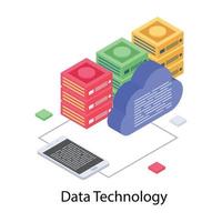 tecnología de datos en la nube vector