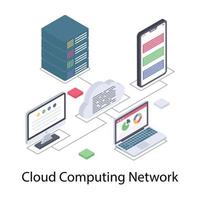 red de computación en la nube vector