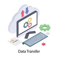 transferencia de datos en la nube vector