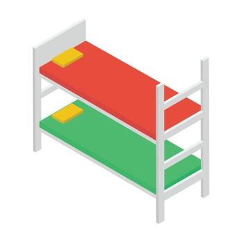 cama de dos pisos vector