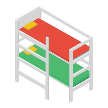cama de dos pisos vector