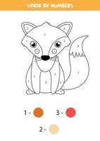 Coloring page for kids. Cute ginger fox. vector