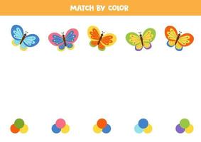 juego de combinación de colores para niños. hoja de trabajo educativa. vector