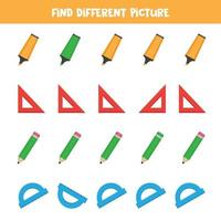 Find object which is different from others. Stationery for office. vector