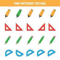 Find object which is different from others. Stationery for office. vector