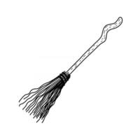 Broom isolated on a white background. Vector illustration. doodle style