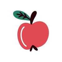 Red apple isolated on a white background. Hand-drawn vector illustration