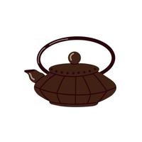 Chinese teapot on a white background. Vector illustration
