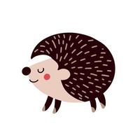 Vector illustration of cute cartoon hedgehog character. Vector illustration