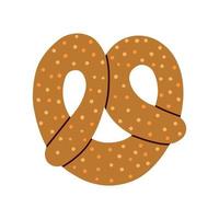 Pretzel on a white background. Vector illustration in doodle style