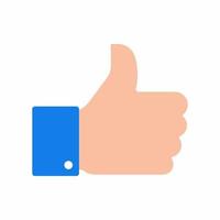 Thumbs up like social icon sign. Hand with thumb big finger up - appreciation symbol from internet. Online message, blogging and other services vector illustration isolated on white background