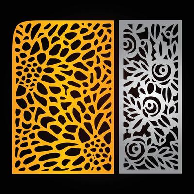 Laser cut leaf panels, CNC Cutting Template, Vector laser cutting