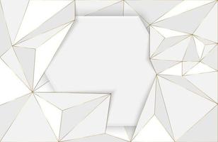 Abstract low poly background with white and gold element futuristic modern geometry shape composition vector