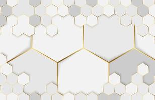 Modern white background textured with abstract hexagon pattern vector