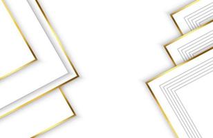 Abstract geometric line background with white and gold element Elegant futuristic design with golden line vector