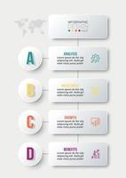 Business concept infographic template with workflow. vector