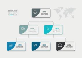 Business concept infographic template with organization. vector