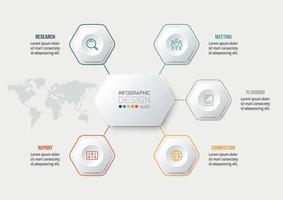 Business concept infographic template with diagram. vector