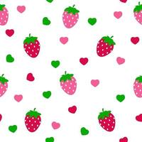 Simple Strawberry Seamless Pattern Background Vector Illustration