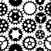 Machine Gear Wheel Cogwheel Seamless Pattern Background. Vector