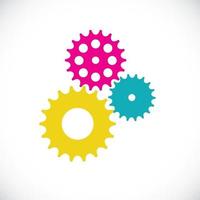 Flat Gear Icon. Cooperation and Teamwork Concept. Vector Illustr