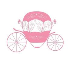 carruaje de cuento de hadas princesa cenicienta rosa. ilustración vectorial vector