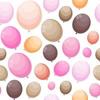 Color Glossy Balloons Seamles Pattern Background Vector Illustra