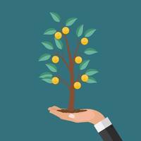 Money Tree, Financial Growth Flat Concept Vector Illustration