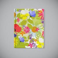 Book Cover. Abstract Natural Spring Pattern with Flowers and Lea vector