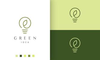 natural leaf bulb logo in simple and modern style vector