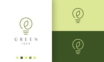 natural leaf bulb logo in simple and modern style vector