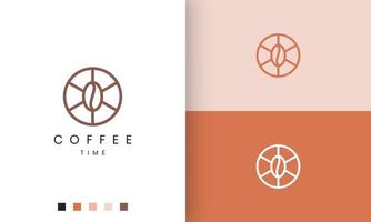 circle coffee logo in modern and simple shape vector