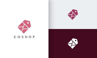 abstract label store in simple and modern style vector