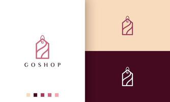 shop label logo in simple and modern style vector